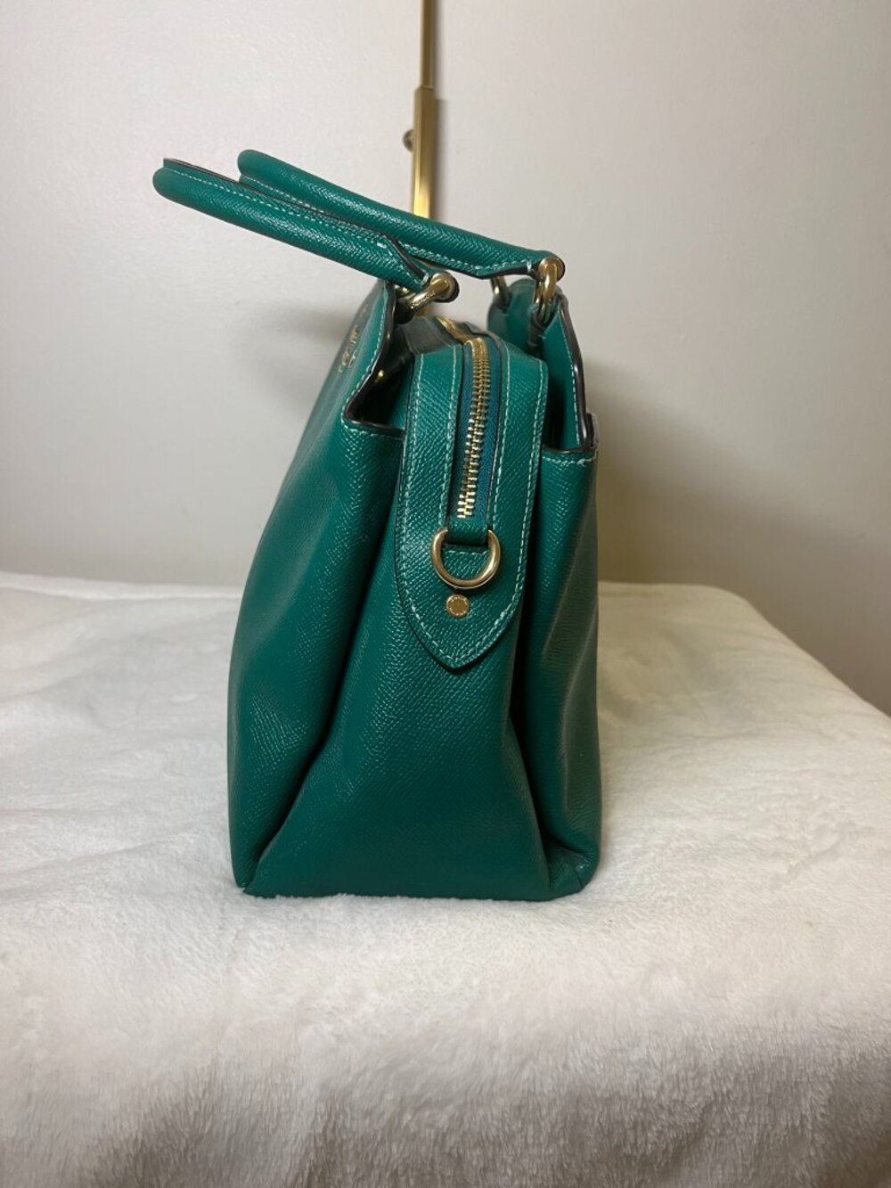 Coach Lillie Carryall Bright Jade Satchel EUC with COA - Picture 5 of 12